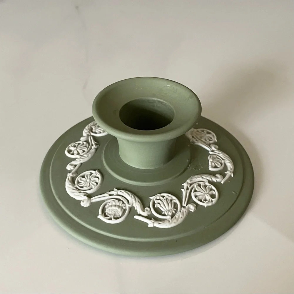 Green Taper Candle Holder - Jasperware by Wedgwood